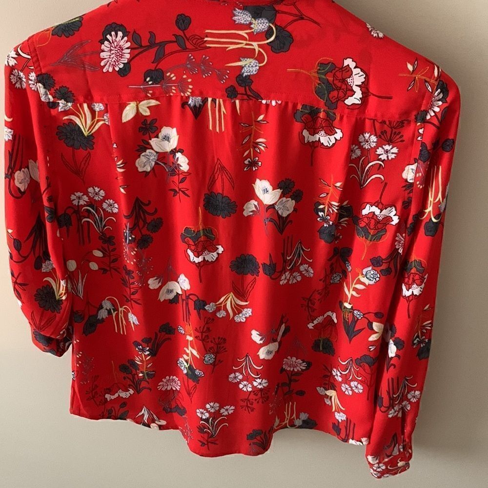 Loft red floral camp shirt - Picture 4 of 4